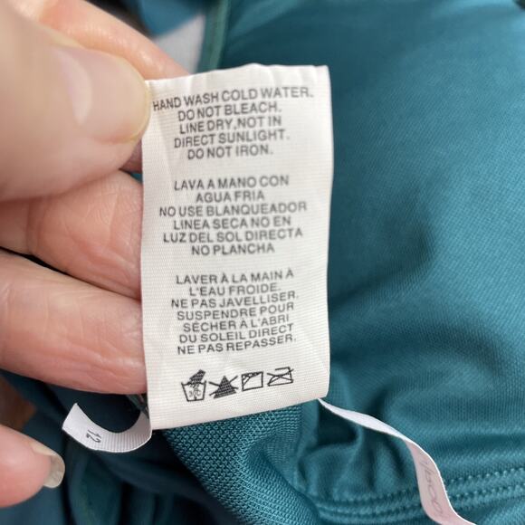 Bleu Rod Beattie One Piece Swimsuit Womens 12 Teal Plunge Ruffle Ladder Detail - Picture 7 of 12